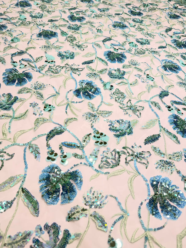 Imported Sequin Embroidered Net Fabric – 60” Wide
