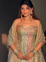 Multi-Color Anarkali with Hand Touch Up