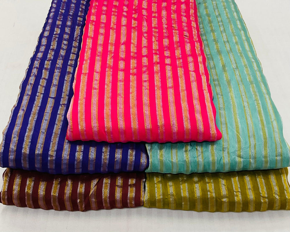Base  H O Silk Gold Silver Strip Width 44”