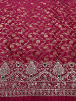 Base Satin Meena Jacquard Stone Handwork Width 48”
