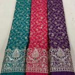 Base Satin Meena Jacquard Stone Handwork Width 48”