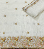 Langha fabrics Base Natural Crep Handwork Width 54”