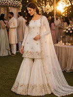 Langha fabrics Base Natural Crep Handwork Width 54”