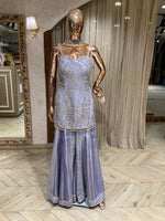 Lavender Pearl &amp; Zardozi Sharara Set