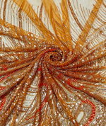 Imported Statement Motif Sequin & Bead Handwork Net Fabric – 60” Wide – product image 3