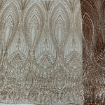 Gold leaf motif handwork detail on imported net fabric