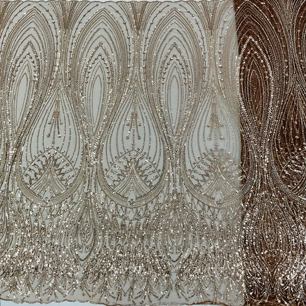 Gold leaf motif handwork detail on imported net fabric